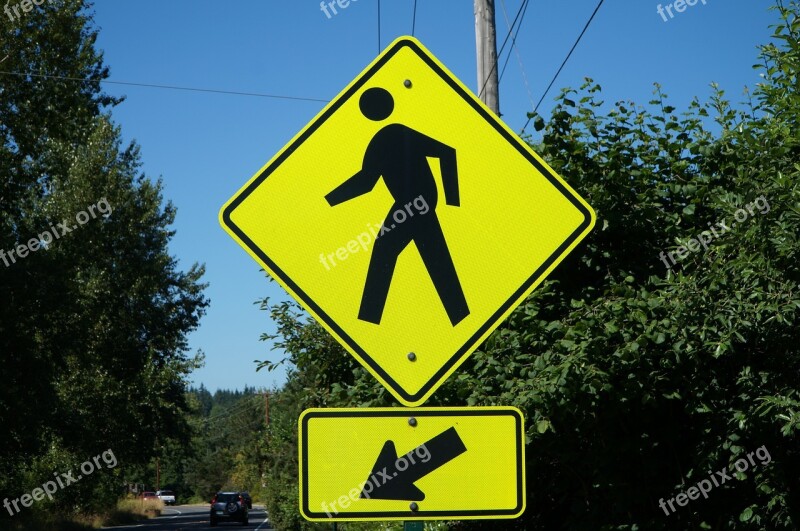 Pedestrian Crossing Sign Road Traffic