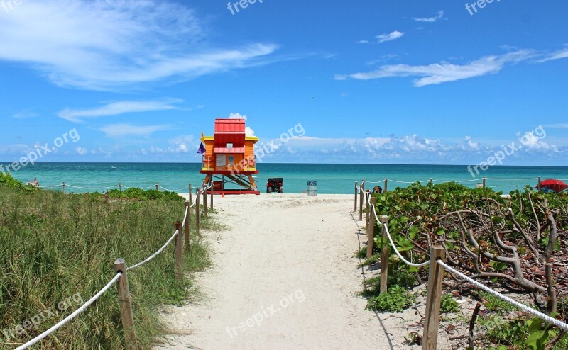 Miami Beach Beach Florida Sand Ocean