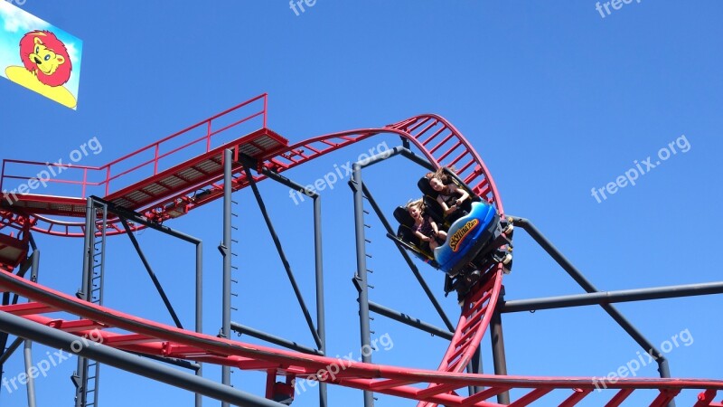 Roller Coaster Fun Theme Park Adrenaline Pleasure