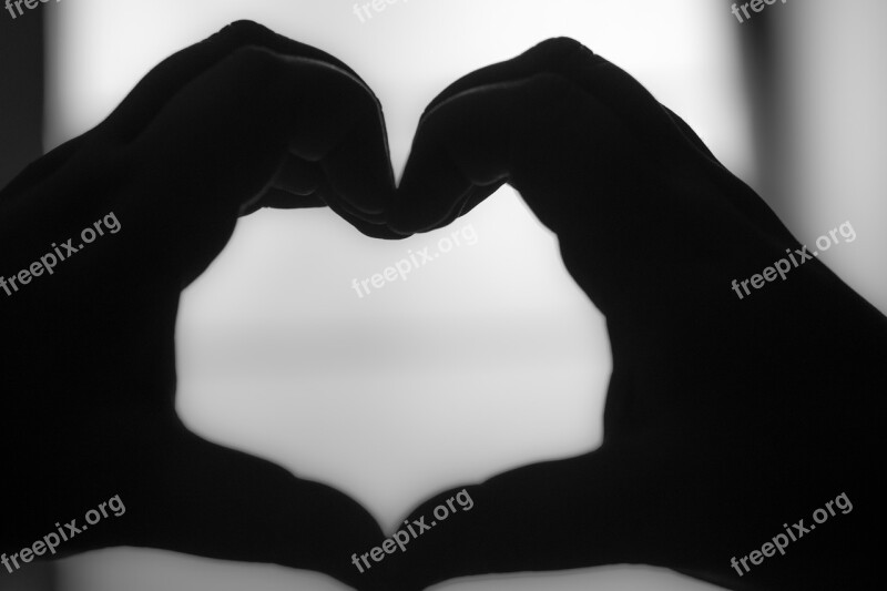 Heart Black And White Black White Hand