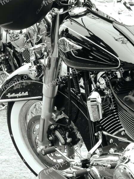 Harley Motorbike Blackandwhite Free Photos