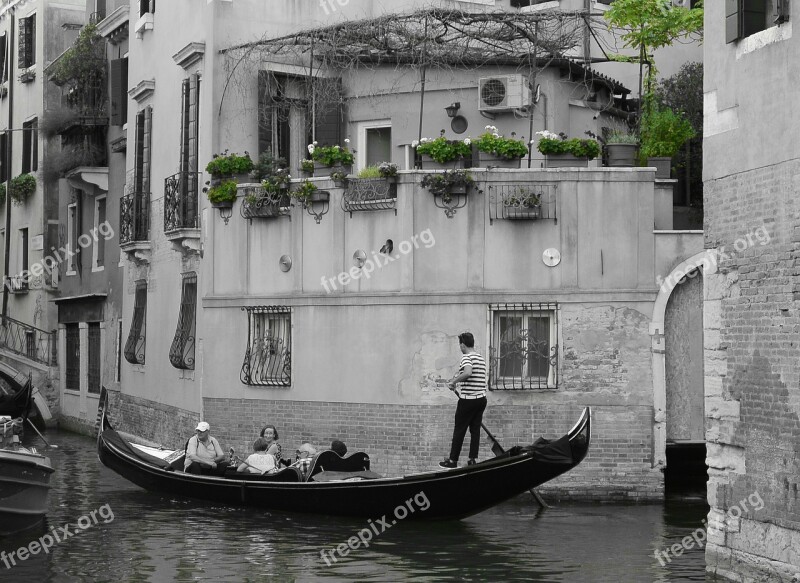 Venice Italy Gondolas Channel Boat