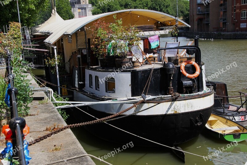 Barge Boat Moored Water Canal England