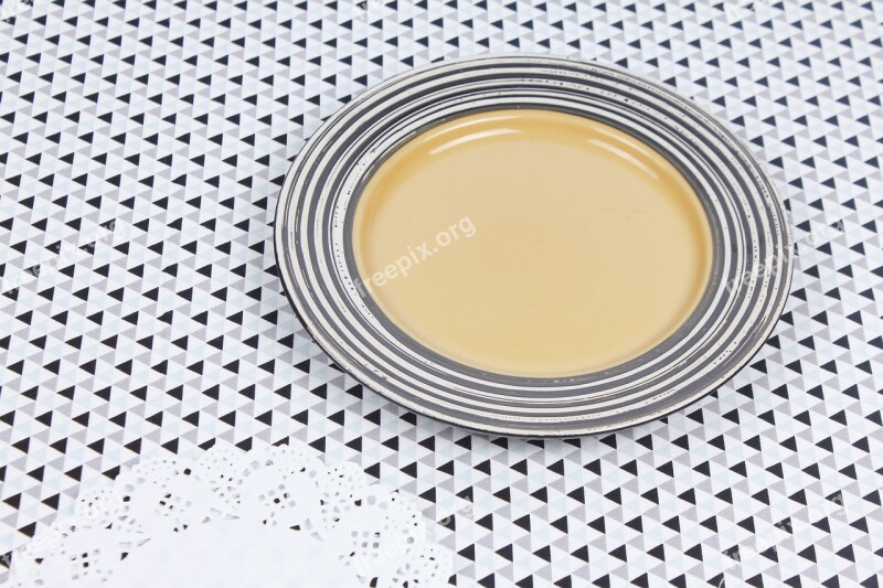 Plate Pattern Round Platter Container Stripe