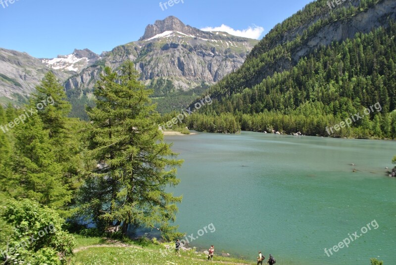 Summer Valais Hiking Switzerland Lake