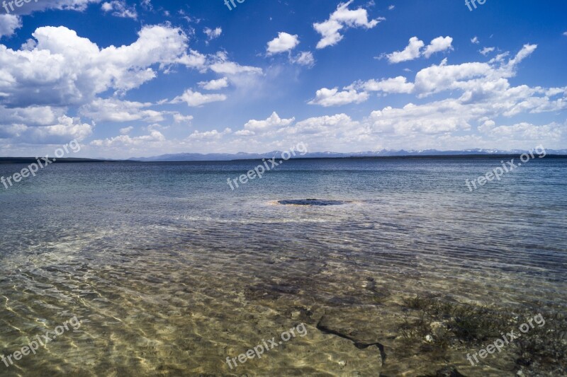 Under Water Geyser Yellowstone Water Spring