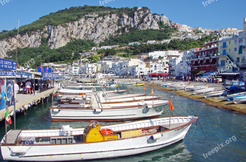 Italy Capri Port Boats Navigation