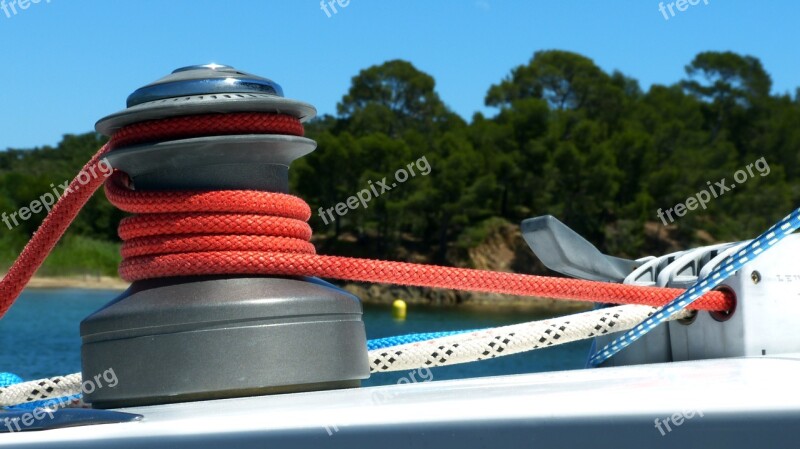 Sailboat Winch Pulley Deck Fittings Rope