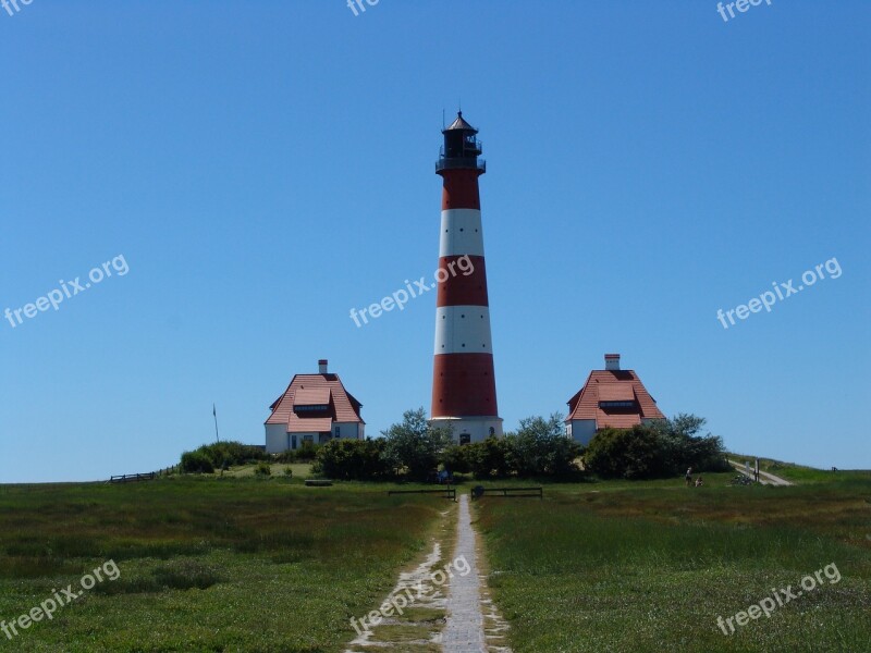 Westerhever Lighthouse Nordfriesland Coast Building