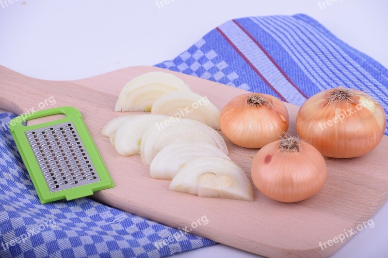 Onion Onions Wooden Board Table Food