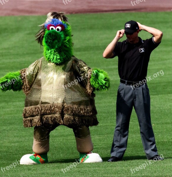 Phillie Phanatic Mascot Phillies Umpire Baseball