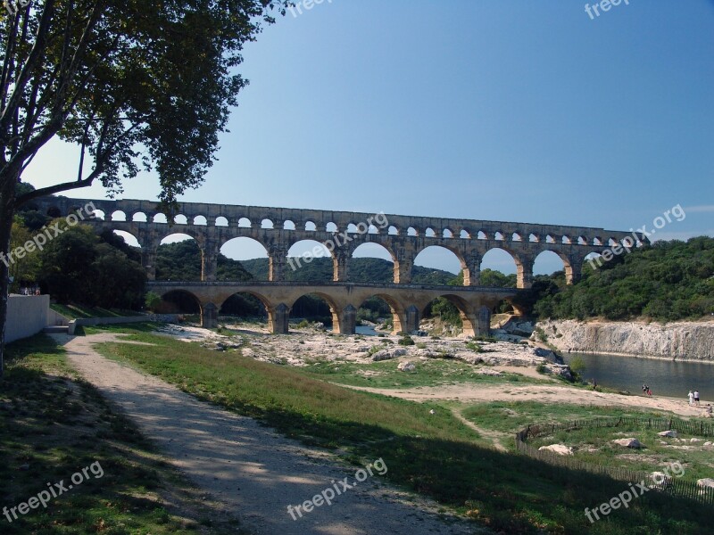 France Water Supply Aqueducts Building Bridge