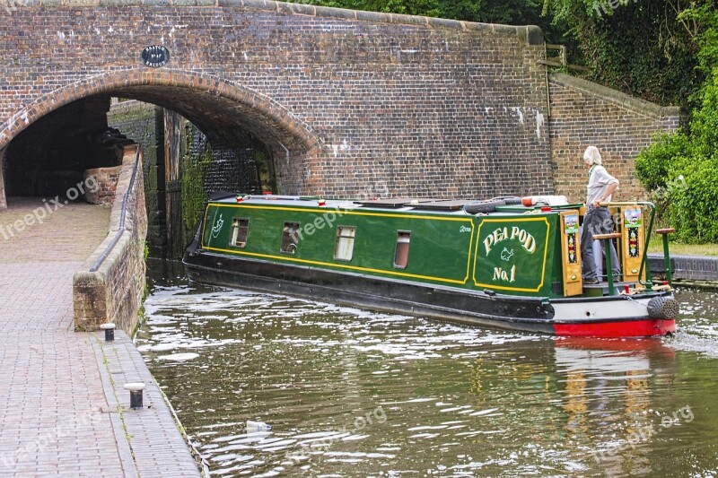 Canal Barge Bridge Locks Water