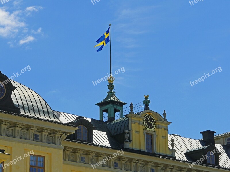 Royal Flag Drottningholm Palace Stockholm Sweden Residence