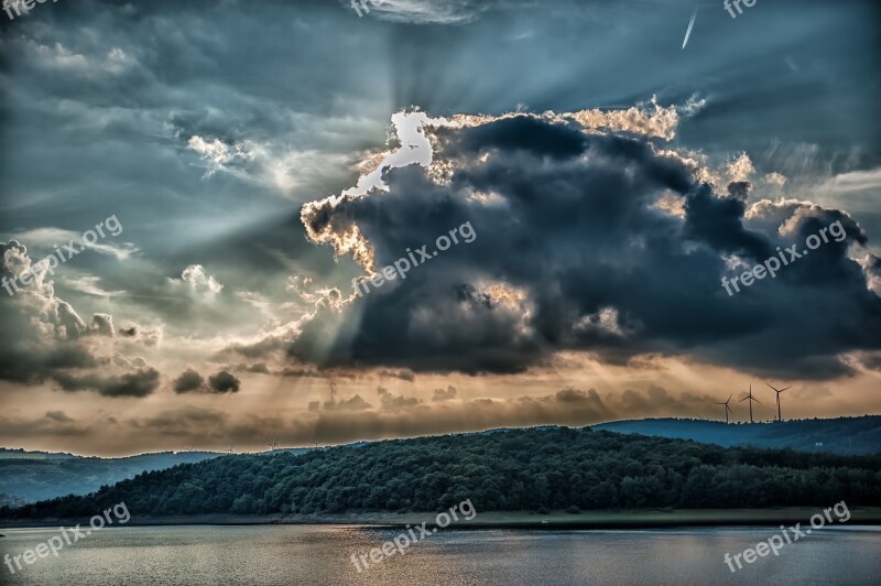 Rursee Schwammenauel Water Eifel Pleasure