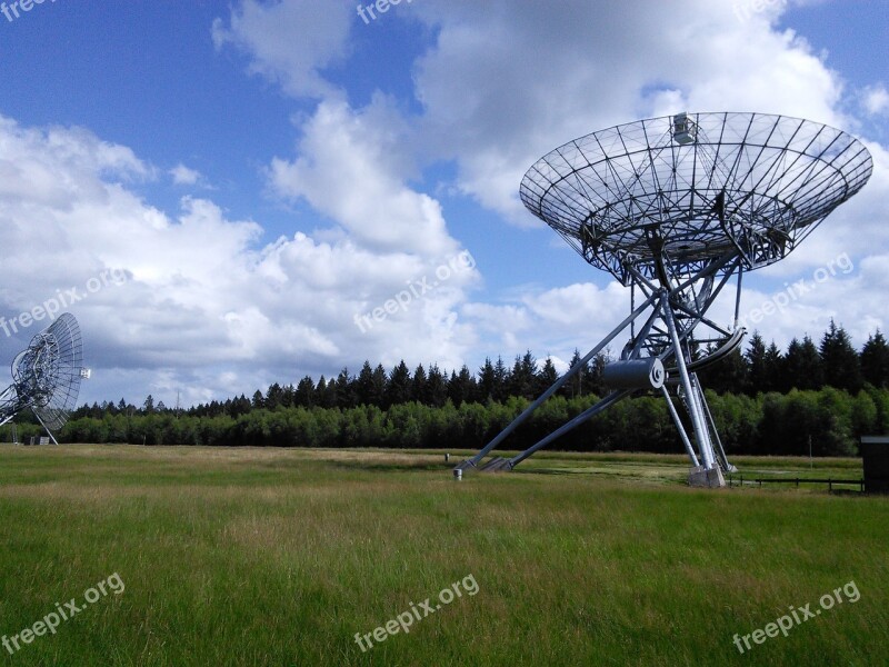 Radio Telescope Clouds Sky Free Photos