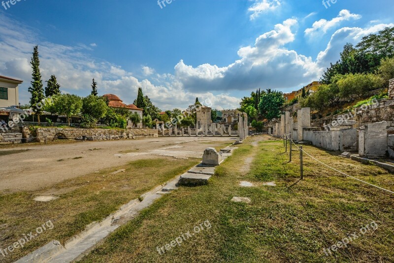 Athens Agora Greek Greece Outdoor