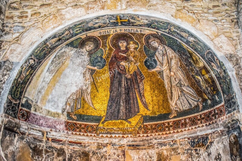 Virgin Mary Queen Of Heaven Iconography Mosaic Cyprus