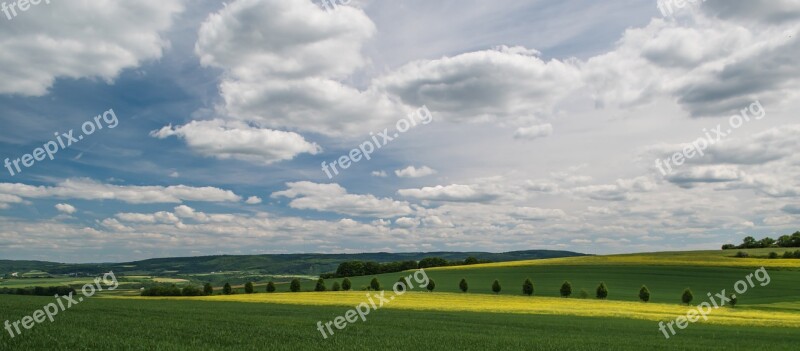 Sky Clouds Oilseed Rape Blue Clouds Form