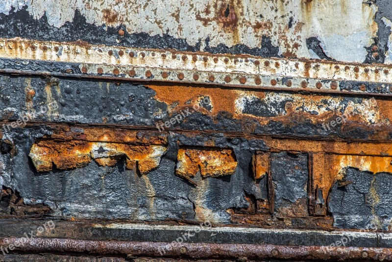 Texture Rust Boat Hull Peeling Paint Old Boat