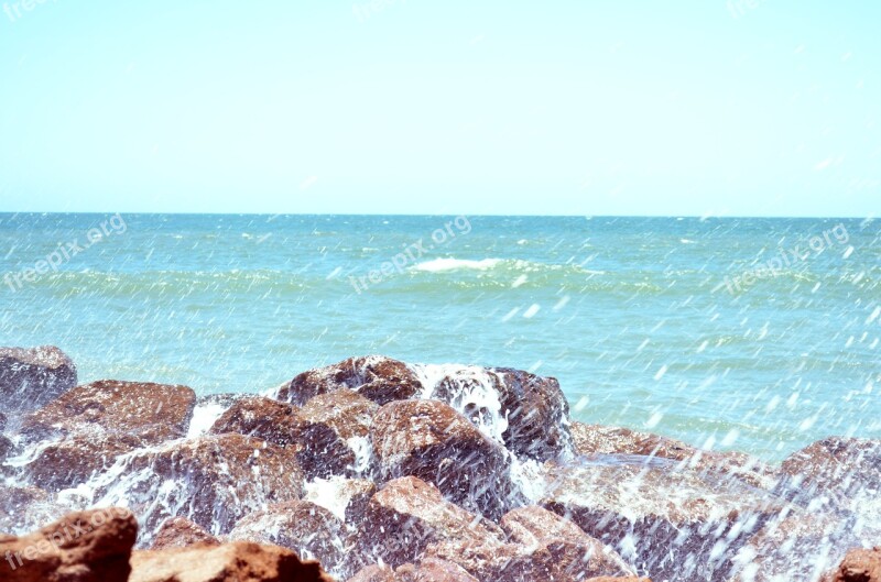 Sea Rocks Blue Beach Breeze