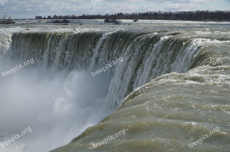 Waterfall Niagara Horseshoe Falls Water Nature