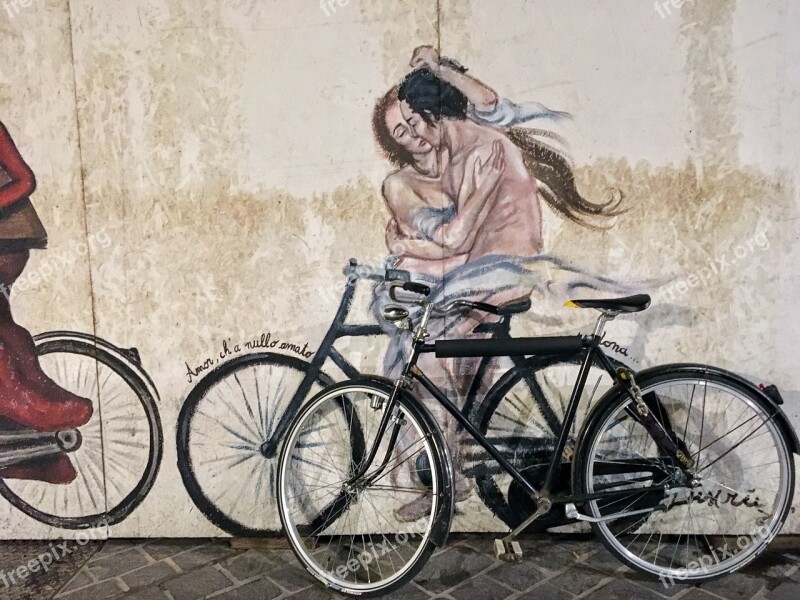 Ravenna Italy Wall Painting Bike Art