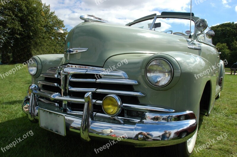 American 50's Classic Car Classic Car Chrome Fender Free Photos