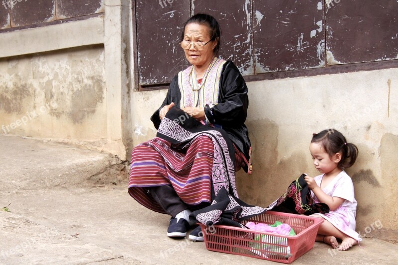 Grandma Working Thailand Woman Old