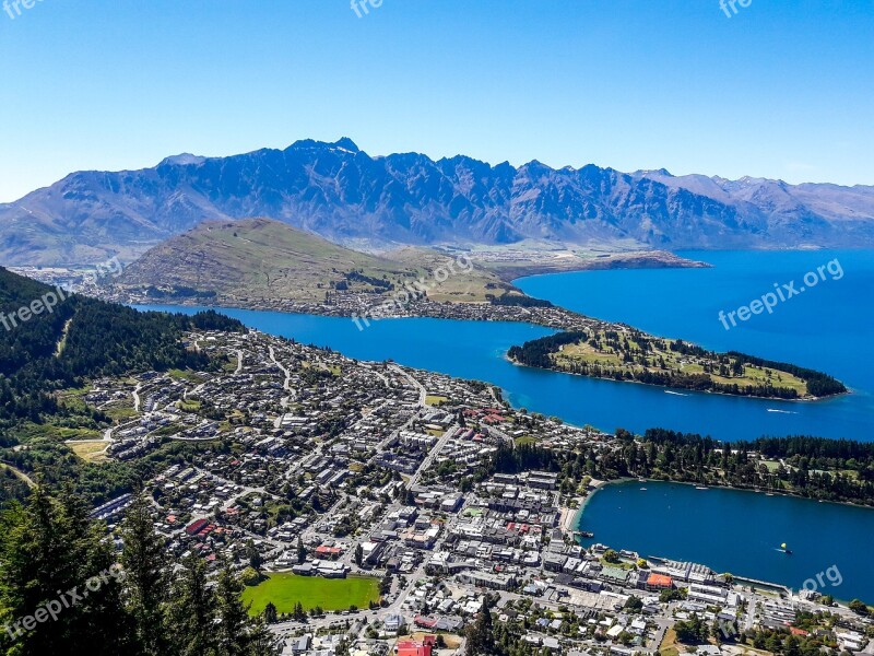 New Zealand Landscape Alps Mountain Lake