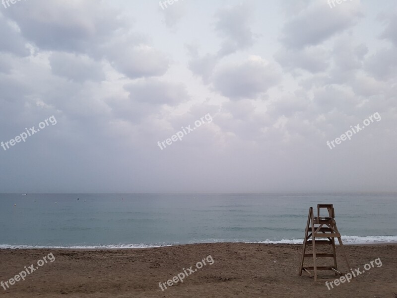 Sunset Night Sea Beach Clouds