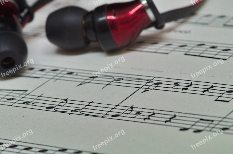 Music Headphones Notenblatt Sheet Music Free Photos