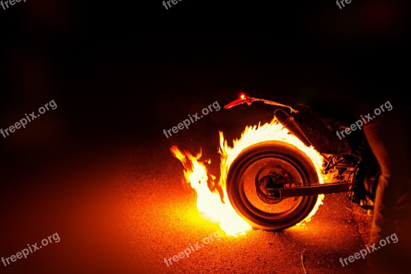 Motorcycle Tires Fire Burning Burning Tires Free Photos