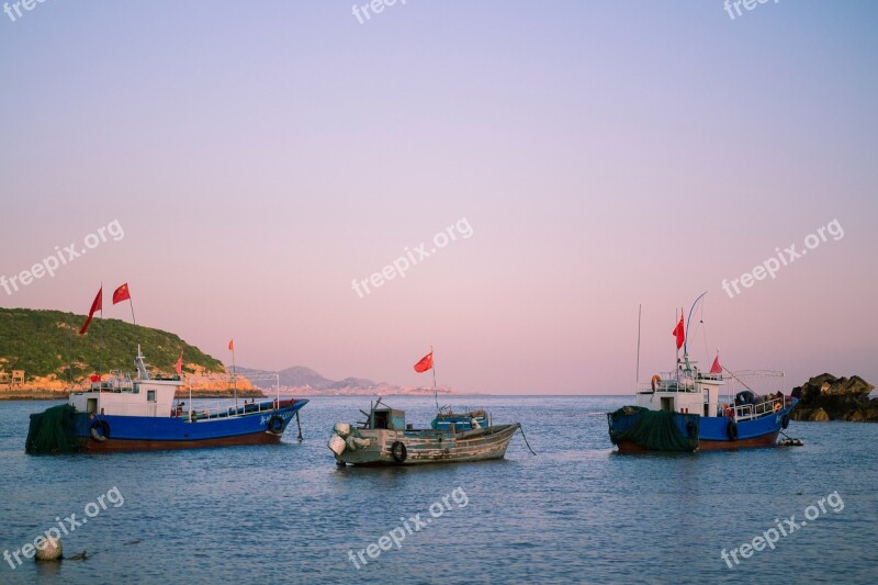 Sea Island Ship Twilight Free Photos