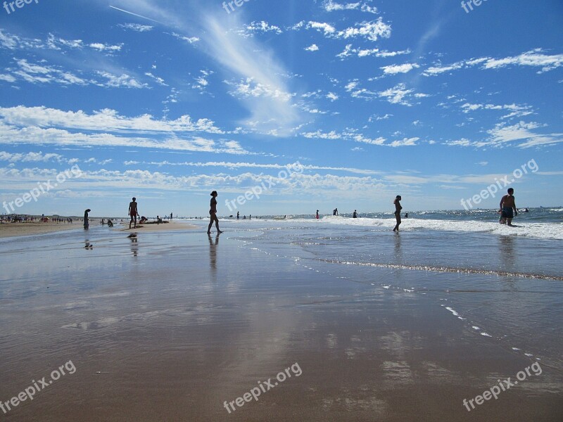 North Sea Beach Mirror Coastline Sea