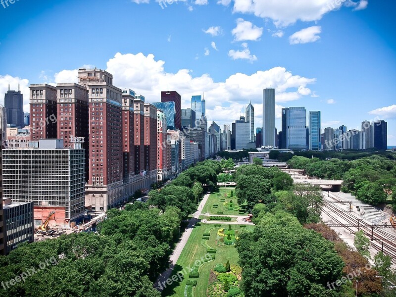 Chicago Drone Aerial Architecture Building