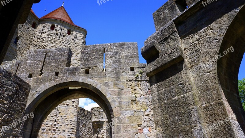 Castle Medieval Carcassonne France Middle Ages