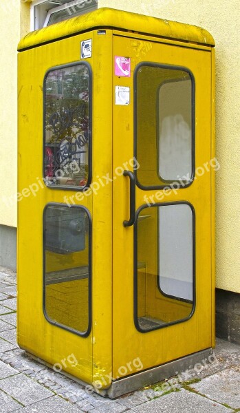 Phone Booth Yellow Antiquated Post Telephone House