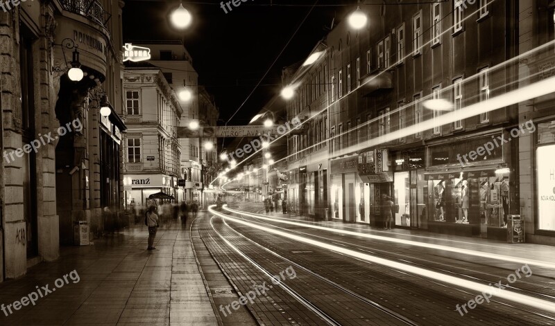 Croatia Zagreb Long Exposure Night Photograph Free Photos