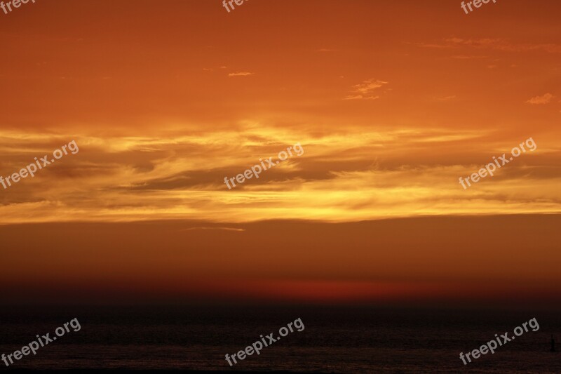 Abendstimmung Afterglow Evening Sky Clouds Twilight