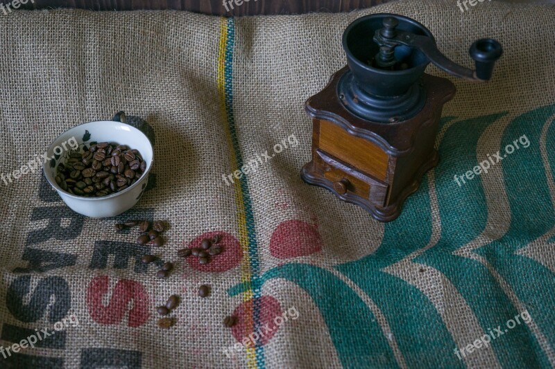 Coffee Coffee Beans Grain Coffee Coffee Grinder Teacup