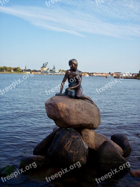 Copenhagen Little Mermaid Tourist Attraction Denmark Statue