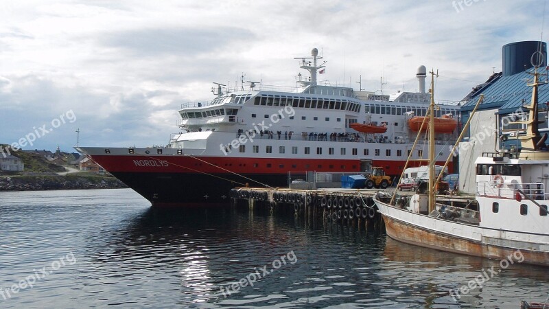 Honningsvag Norway Port Ferry Ship