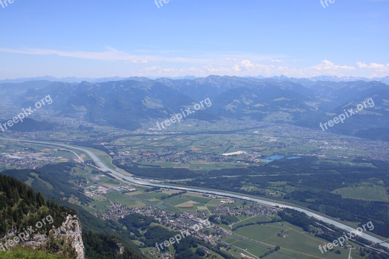 Mountains Panorama Landscape Alpine Foothills Of The Alps