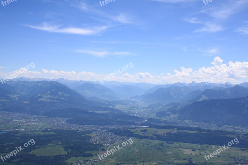 Mountains Panorama Landscape Alpine Foothills Of The Alps