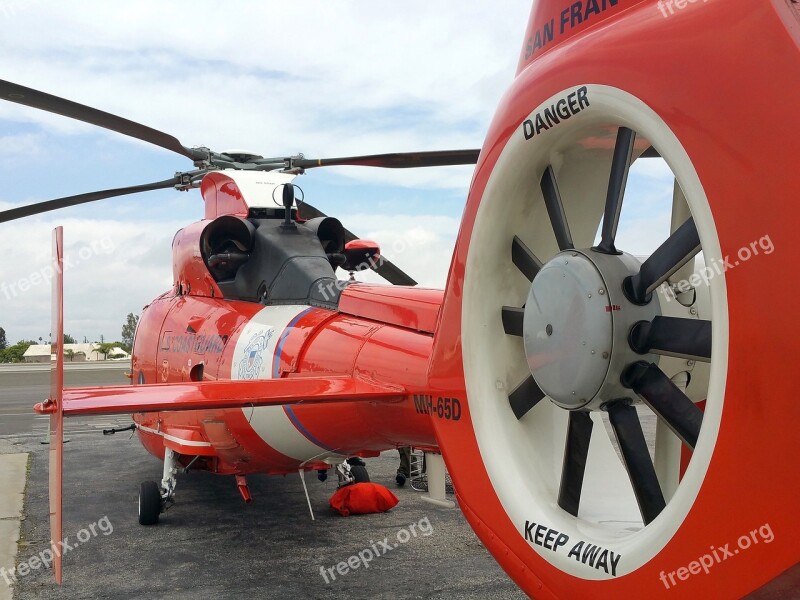 Helicopter Coast Guard Rescue Fly Rotor