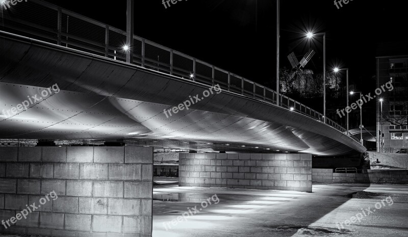 Architecture Bridge Built Structure Black And White City