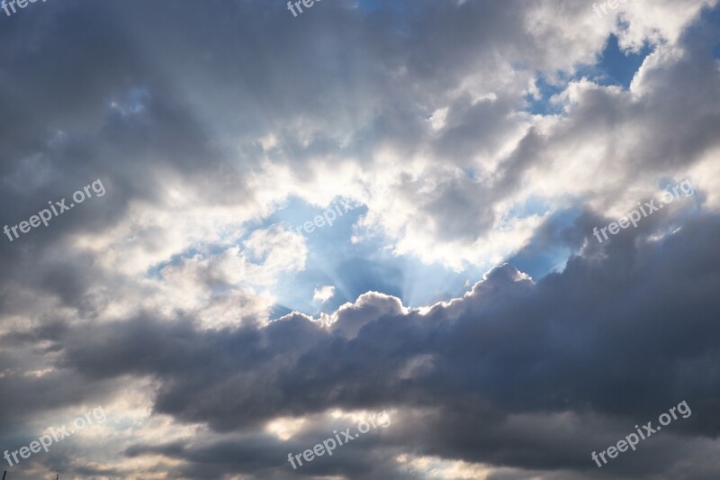 Clouds Sky Sun Sunbeam Nature