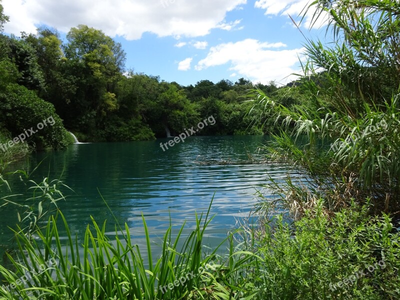 Water Nature Idyll Of Course Trees