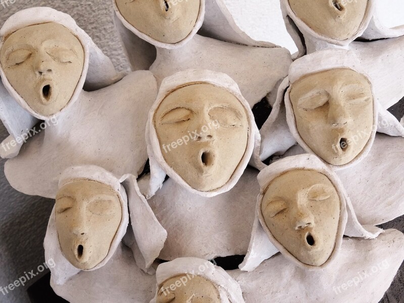 Nuns Singing Choir Sculpture Art